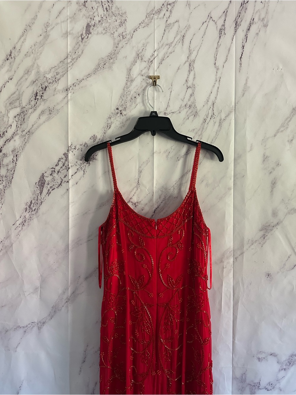 VINTAGE 1999 ALYCE DESIGNS BEADED FORMAL DRESS RED WOMENS MEDIUM GREAT CONDITION - Picture 8 of 16